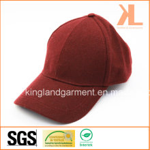 Poliéster y lana de calidad cálida llanura rojo / Borgoña Gorra de béisbol
